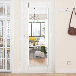 Thehotsale White Metal Frame Over The Door Full Length Mirror - thumbnail 2