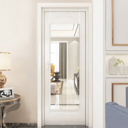 Thehotsale White Metal Frame Over The Door Full Length Mirror - thumbnail 1