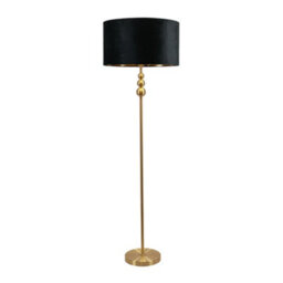 Valuelights Marissa Gold Stacked Ball Floor Lamp With Black Velvet / Gold Inner Shade - thumbnail 2