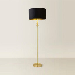 Valuelights Marissa Gold Stacked Ball Floor Lamp With Black Velvet / Gold Inner Shade - thumbnail 6