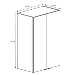 GoodHome Imandra Deep Gloss Anthracite Bathroom Double Wall Cabinet (H)90Cm (W)6Cm - thumbnail 6