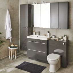 GoodHome Imandra Deep Gloss Anthracite Bathroom Double Wall Cabinet (H)90Cm (W)6Cm - thumbnail 4