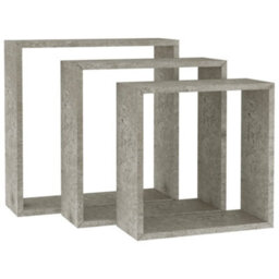 Berkfield Wall Cube Shelves 3 Pcs Concrete Grey - thumbnail 2