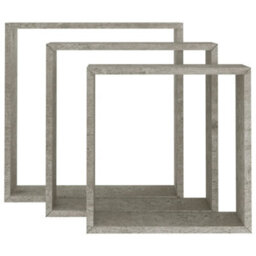 Berkfield Wall Cube Shelves 3 Pcs Concrete Grey - thumbnail 4