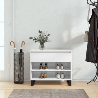 Walplus Shoe Cabinet High Gloss White 70X36X60 Cm Engineered Wood - image 1