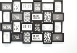 Biznest 24 Picture Multi Aperture Zig Zag Style Photo Frame For 24 Photos Holds 6X4 Home Decor, Living & Bed Room Black  Design 85.8X57 Cm - thumbnail 3