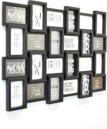 Biznest 24 Picture Multi Aperture Zig Zag Style Photo Frame For 24 Photos Holds 6X4 Home Decor, Living & Bed Room Black  Design 85.8X57 Cm - thumbnail 6