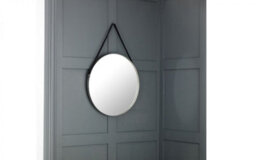 Ashfield Opera Round Pewter Mirror With A Leather Strap - thumbnail 3