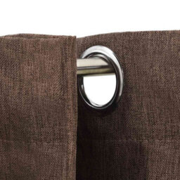 Berkfield Linen-Look Blackout Curtains With Grommets 2Pcs Taupe 140X245Cm - thumbnail 3