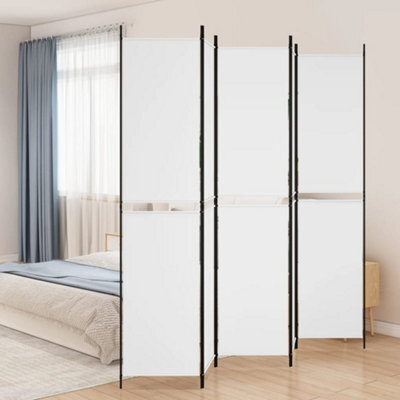 Berkfield 5-Panel Room Divider White 250X220 Cm Fabric - image 1