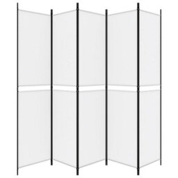 Berkfield 5-Panel Room Divider White 250X220 Cm Fabric - thumbnail 4