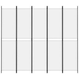 Berkfield 5-Panel Room Divider White 250X220 Cm Fabric - thumbnail 3