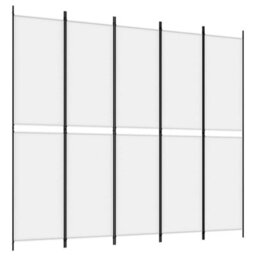 Berkfield 5-Panel Room Divider White 250X220 Cm Fabric - thumbnail 2