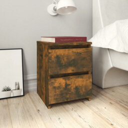 Berkfield Bedside Cabinet Smoked Oak 30X30X40 Cm Engineered Wood - thumbnail 1