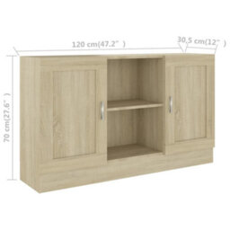 Berkfield Sideboard Sonoma Oak 120X30.5X70 Cm Engineered Wood - thumbnail 8