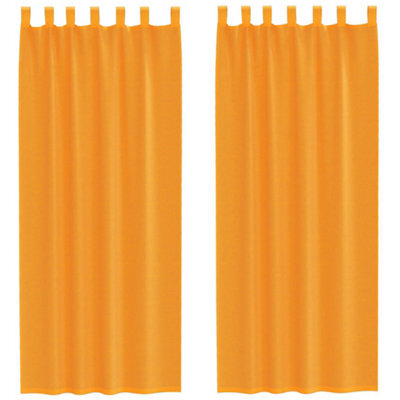 Berkfield Durable Voile Curtains With Loops 2 Pcs Orange 140X260 Cm