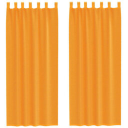 Berkfield Durable Voile Curtains With Loops 2 Pcs Orange 140X260 Cm