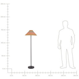 Beliani Floor Lamp - Beige Paper Rope Shade With Pink & Blue Accents, Black Metal Base, 150Cm Height - thumbnail 9