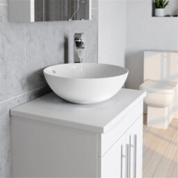 Clifton Bathroom 2-Drawer Wall Hung Vanity Unit With Sit-On Basin And Worktop 600mm Wide - White  - Brassware Not Included - thumbnail 2