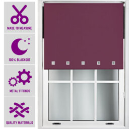 Furnished Made To Measure Blackout Roller Blinds With Square Eyelets And Metal Fittings - Aubergine (W)60Cm (L)165Cm - thumbnail 1