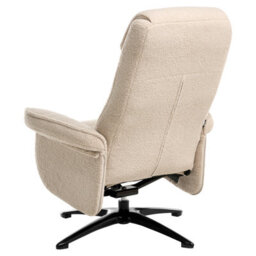 Wyld and Coco Beige Bouclé Recliner Armchair With 360 Swivel And Matching Footstool, Compact Retro Design (W81 X D89 X H86Cm) - thumbnail 8