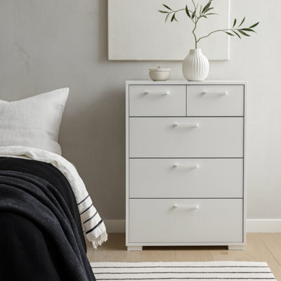 Wyld Haus Stuttgart Gloss White 5-Drawer Chest 700 X 398 X 1019 mm - image 1