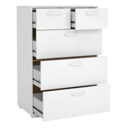 Wyld Haus Stuttgart Gloss White 5-Drawer Chest 700 X 398 X 1019 mm - thumbnail 6
