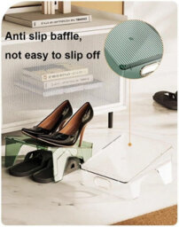 Hygrad Built to Survive Pack Of 6 Double Layer Shoe Rack Space Saving For Closet Acrylic Shoe Holder Stacker Space - thumbnail 2