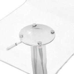 Beliani Living Transparent Acrylic Bar Stools Set Of 2 - Swivel Gas-Lift Adjustable Height, Glossy Iron Base - thumbnail 8