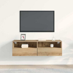 Berkfield Tv Wall Cabinet Artisan Oak 100X30X30 Cm Engineered Wood - thumbnail 4