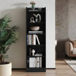 6-Tier Bookcase With Adjustable Shelves  Freestanding Unit In Black - thumbnail 5