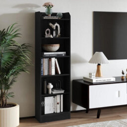 6-Tier Bookcase With Adjustable Shelves  Freestanding Unit In Black - thumbnail 4