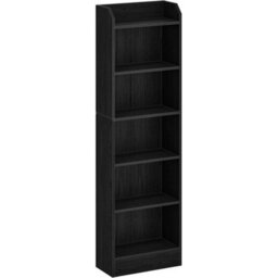 6-Tier Bookcase With Adjustable Shelves  Freestanding Unit In Black - thumbnail 1