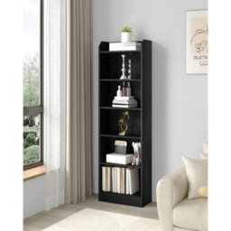 6-Tier Bookcase With Adjustable Shelves  Freestanding Unit In Black - thumbnail 3