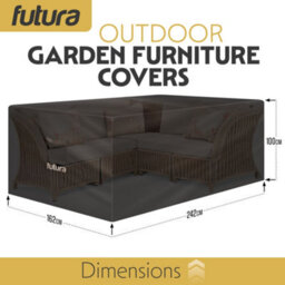 Futura 420D Rectangular 242X162X100Cm Waterproof Garden Furniture Cover, Outdoor Patio Weatherproof Rattan Sofa Shield - thumbnail 6