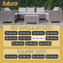 Futura 420D Rectangular 242X162X100Cm Waterproof Garden Furniture Cover, Outdoor Patio Weatherproof Rattan Sofa Shield - thumbnail 5