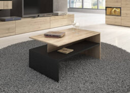 Arte Baros Chic Coffee Table In San Remo Oak & Black - W1000mm X H450mm X D600mm - thumbnail 3