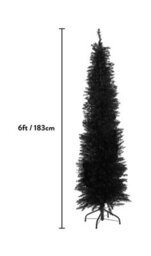 6Ft Slimline Artificial 560 Tips Christmas Tree - Black - thumbnail 4