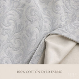 Mhg Living 100% Cotton Jacquard Room Darkening Curtains Pair - Thermal Insulated Eyelet Curtains - thumbnail 6