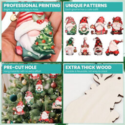 Neel Blue Red & Green, Christmas Gnome Ornaments - 24Pcs - thumbnail 7