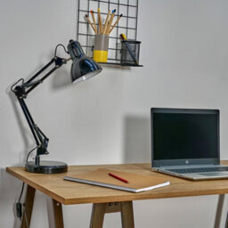Valuelights Monda Retro Designer Style Adjustable Black Metal Bedside Desk Table Lamp - thumbnail 6
