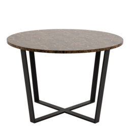 Furniture To Go Amble Round Dining Table With Brown Marble Melamine Top & Black Legs - thumbnail 2