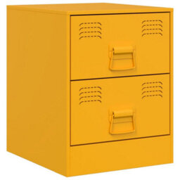 Berkfield Bedside Cabinets 2 Pcs Yellow 34.5X39X44 Cm Steel - thumbnail 6