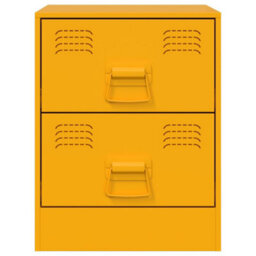 Berkfield Bedside Cabinets 2 Pcs Yellow 34.5X39X44 Cm Steel - thumbnail 5