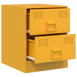 Berkfield Bedside Cabinets 2 Pcs Yellow 34.5X39X44 Cm Steel - thumbnail 7