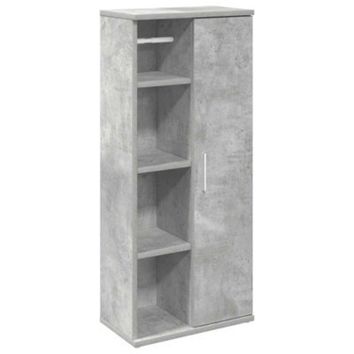 Berkfield Durable Bathroom Cabinet With Roll Holder Concrete Grey 39X22X90 Cm