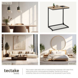 Tectake Bedside Table Cardiff - Industrial Style, 55.5 X 35 X 67 Cm - Industrial Wood Light, Oak Sonoma - thumbnail 5