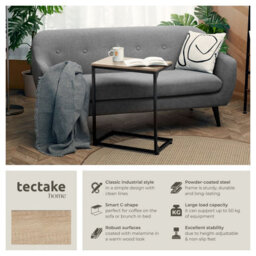 Tectake Bedside Table Cardiff - Industrial Style, 55.5 X 35 X 67 Cm - Industrial Wood Light, Oak Sonoma - thumbnail 2
