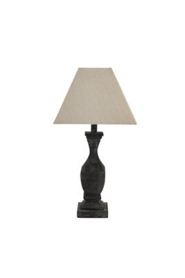 Incia Fluted Wooden Table Lamp With Linen Shade Elegant Timeless - image 1