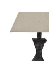 Incia Fluted Wooden Table Lamp With Linen Shade Elegant Timeless - thumbnail 3